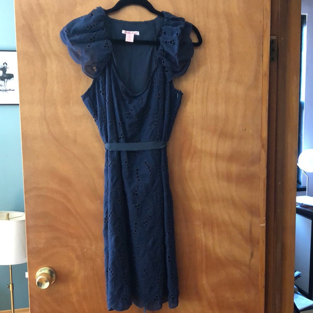 Navy Eyelet Dress